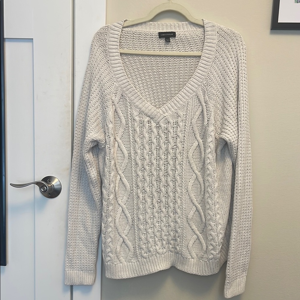 Women's Cream Cable Knit Sweater